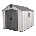 Abri de jardin 7,44m² en PEHD imitation bois + plancher Lifetime - Habrita