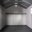 Abri de jardin 7,44m² en PEHD imitation bois + plancher Lifetime - Habrita