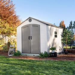 Abri de jardin 7,44m² en PEHD imitation bardage + plancher Lifetime - Habrita