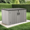 Coffre de jardin 2,06m² en PEHD imitation bois Lifetime - Habrita
