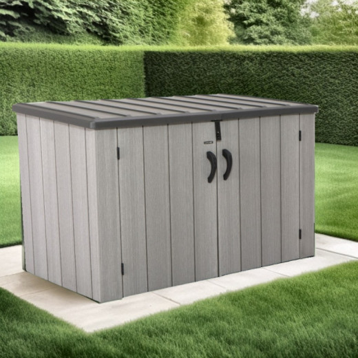 Coffre de jardin 2,06m² en PEHD imitation bois Lifetime - Habrita