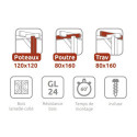 Carport autoportant double en bois lamellé-collé 500x500cm NÎMES – Maderland