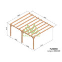 Pergola adossée en bois lamellé-collé 600x500cm AVIGNON – Maderland