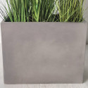 Bac à plantes rectangulaire haut en fibre de terre 50x30xH.60cm ciment - FiberPlants