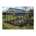 Serre de jardin S206H 16,91m² en aluminium laqué noir et verre trempé BLACKLINE – ACD