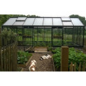 Serre de jardin R308H 18,15m² en aluminium noir et verre trempé BLACKLINE – ACD