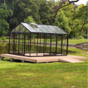 Serre de jardin R306XH 13,62m² en aluminium noir et verre trempé BLACKLINE – ACD