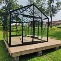 Serre de jardin R306XH 13,62m² en aluminium noir et verre trempé BLACKLINE – ACD