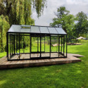 Serre de jardin R306XH 13,62m² en aluminium noir et verre trempé BLACKLINE – ACD