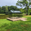 Serre de jardin R306XH 13,62m² en aluminium noir et verre trempé BLACKLINE – ACD