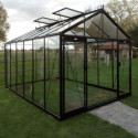 Serre de jardin R306XH 13,62m² en aluminium noir et verre trempé BLACKLINE – ACD