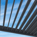 Pergola bioclimatique autoportante en alu anthracite - lames anthracites - 3x4m Ombrea VS