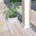 Pergola bioclimatique autoportante en alu blanc - lames blanches - 3x4m Ombrea VS