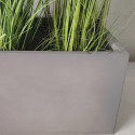 Bac à plantes rectangulaire en fibre de terre 60x27xH.27cm ciment - FiberPlants