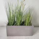 Bac à plantes rectangulaire en fibre de terre 60x27xH.27cm ciment - FiberPlants