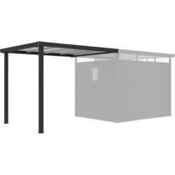 Appentis 275x230cm en acier galvanisé anthracite pour abri Kosto 5,29m² ou 6,76m²  - X-METAL