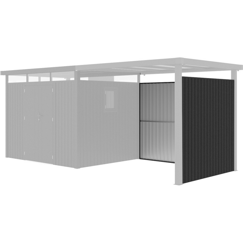 Parois additionnelles en acier galvanisé anthracite 0,4mm pour appentis abris Kosto P.211cm - X-METAL