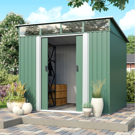 Abri de jardin 4,05m² en acier galvanisé vert Lübeck 86 - Vitavia