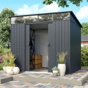 Abri de jardin 4,05m² en acier galvanisé gris anthracite Lübeck 86 - Vitavia