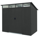 Abri de jardin 4,05m² en acier galvanisé gris anthracite Lübeck 86 - Vitavia