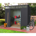 Abri de jardin 4,05m² en acier galvanisé gris anthracite Lübeck 86 - Vitavia