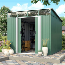 Abri de jardin 5,98m² en acier galvanisé vert Lübeck 89 - Vitavia