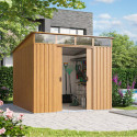 Abri de jardin 5,98m² en acier galvanisé marron Lübeck 89 - Vitavia