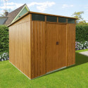 Abri de jardin 5,98m² en acier galvanisé marron Lübeck 89 - Vitavia