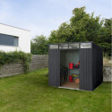 Abri de jardin 5,98m² en acier galvanisé gris anthracite Lübeck 89 - Vitavia