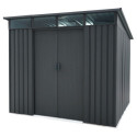 Abri de jardin 5,98m² en acier galvanisé gris anthracite Lübeck 89 - Vitavia