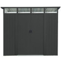 Abri de jardin 5,98m² en acier galvanisé gris anthracite Lübeck 89 - Vitavia
