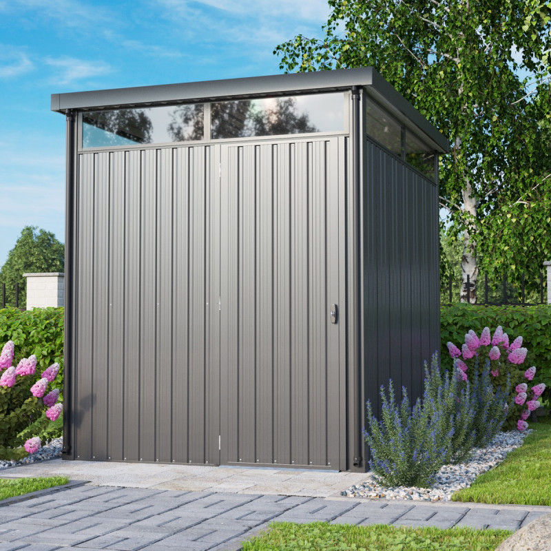 Abri de jardin 4,42m² en acier galvanisé gris anthracite Rheinfelden 78 - Vitavia