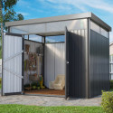 Abri de jardin 6,43m² en acier galvanisé gris anthracite Rheinfelden 108 - Vitavia