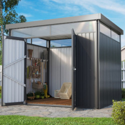 Abri de jardin 6,43m² en acier galvanisé gris anthracite Rheinfelden 108 - Vitavia