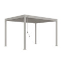 Pergola bioclimatique autoportante en alu beige sable 3x4m Ombrea VS