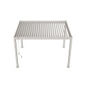 Pergola bioclimatique autoportante en alu beige sable 3x4m Ombrea VS