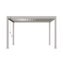 Pergola bioclimatique autoportante en alu beige sable 3x4m Ombrea VS