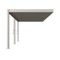 Pergola bioclimatique adossée en alu beige sable 3x6m Ombrea VS