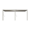 Pergola bioclimatique adossée en alu beige sable 3x6m Ombrea VS