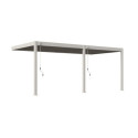 Pergola bioclimatique adossée en alu beige sable 3x6m Ombrea VS