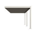 Pergola bioclimatique adossée en alu beige sable 3x6m Ombrea VS