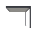 Pergola bioclimatique adossée en alu anthracite - lames blanches 3x4m - motorisée - ELMO Ombrea