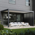 Carport simple 15m² en aluminium anthracite et toit en acier - Ombrea	