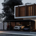 Carport double 30m² en aluminium anthracite et toit en acier - Ombrea