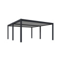 Carport double 30m² en aluminium anthracite et toit en acier - Ombrea
