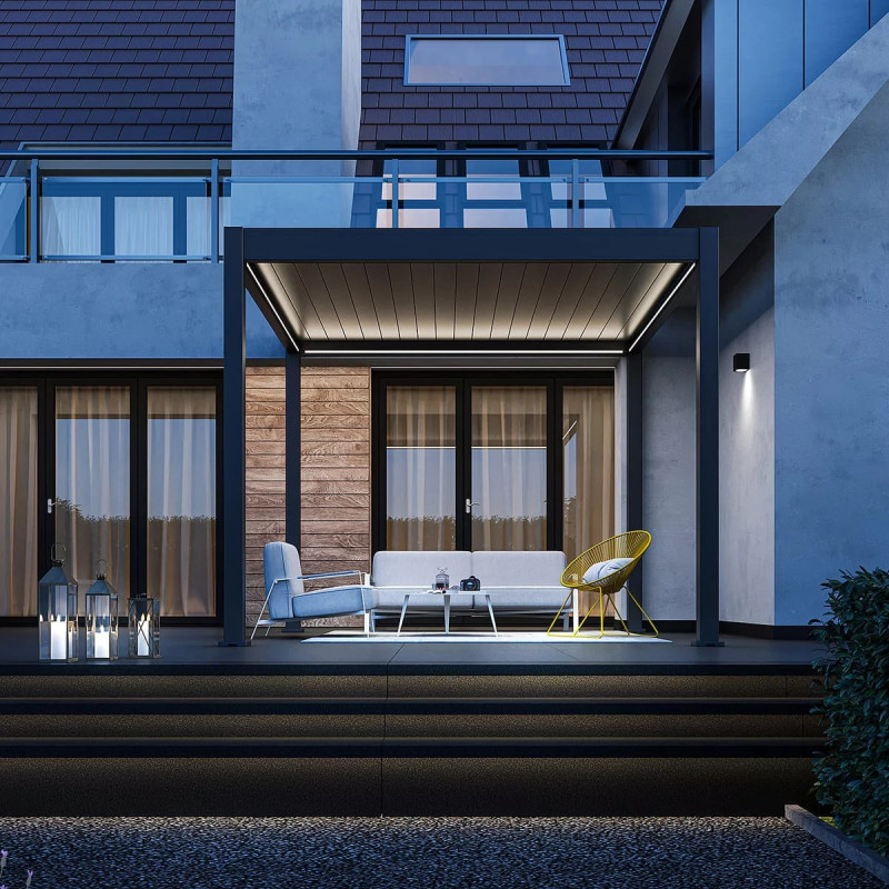 Kit éclairage 4 barres LED + télécommande pour pergolas autoportantes 3x4m - Ombrea