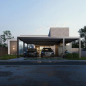 Carport double 30m² en aluminium anthracite et toit en acier avec abri de 6m² - Ombrea