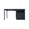 Pergola bioclimatique autoportante en alu anthracite 3x3m + abri 6m² - Ombrea VS