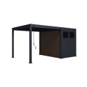 Pergola bioclimatique autoportante en alu anthracite 3x3m + abri 6m² - Ombrea VS
