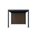 Pergola bioclimatique autoportante en alu anthracite 3x3m + abri 6m² - Ombrea VS
